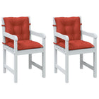 Seat cushions 2 pcs low back 100x50x7 cm fabric mixed red