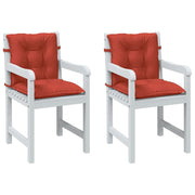 Seat cushions 2 pcs low back 100x50x7 cm fabric mixed red