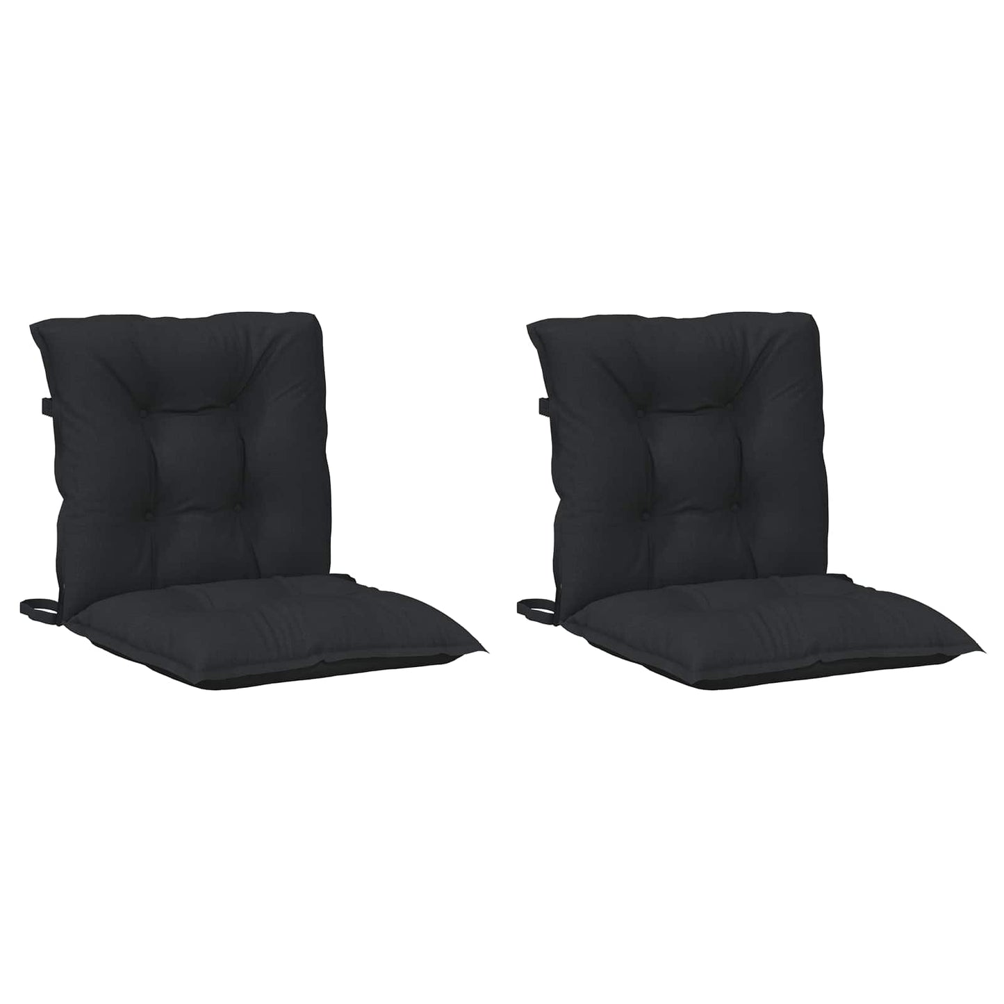 Laagrug Stoelkussens Set 2 pcs Melange Zwart 100 x 50 x 7 cm