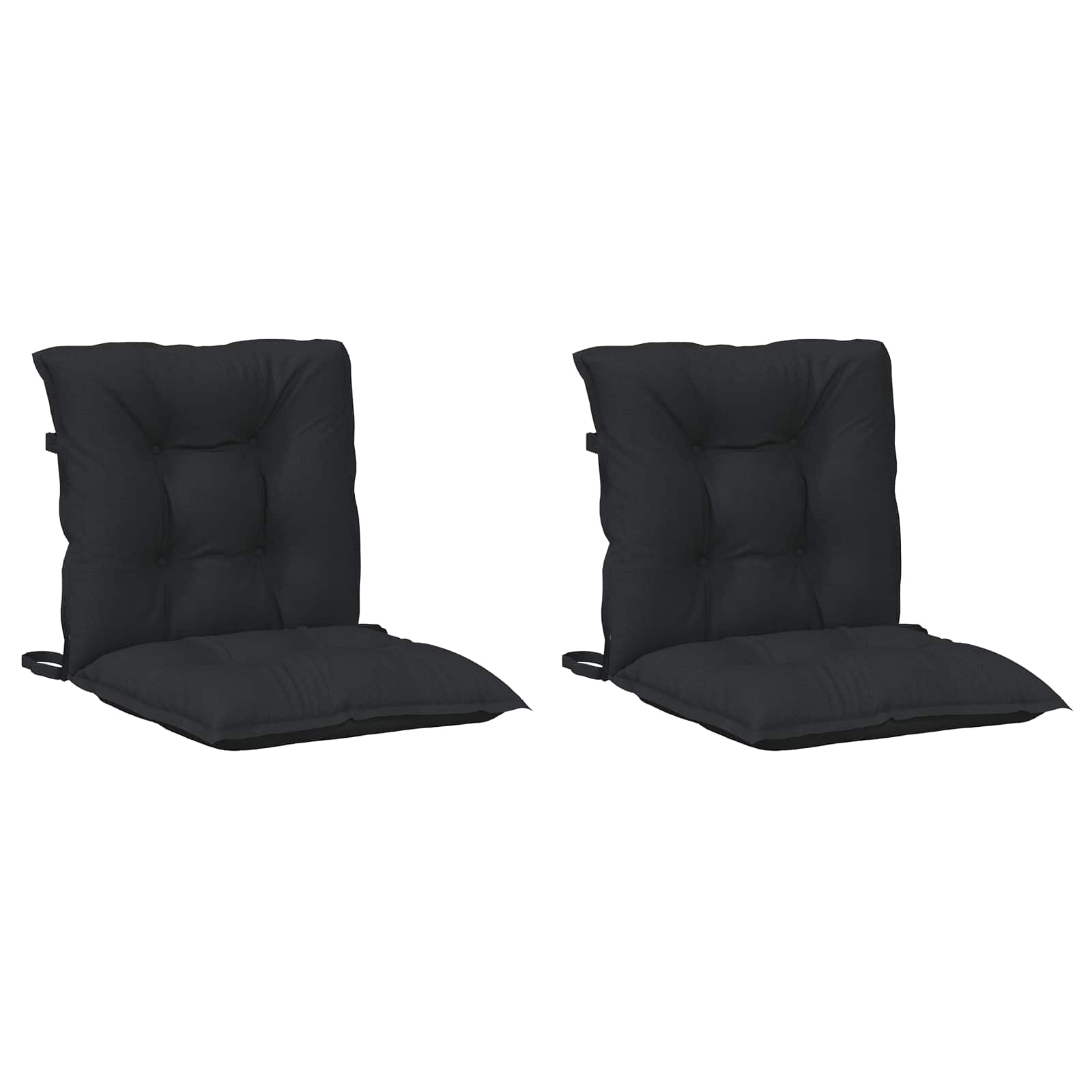 Laagrug Stoelkussens Set 2 pcs Melange Zwart 100 x 50 x 7 cm