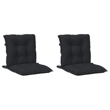 Laagrug Stoelkussens Set 2 pcs Melange Zwart 100 x 50 x 7 cm
