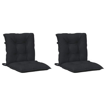 Laagrug Stoelkussens Set 2 pcs Melange Zwart 100 x 50 x 7 cm