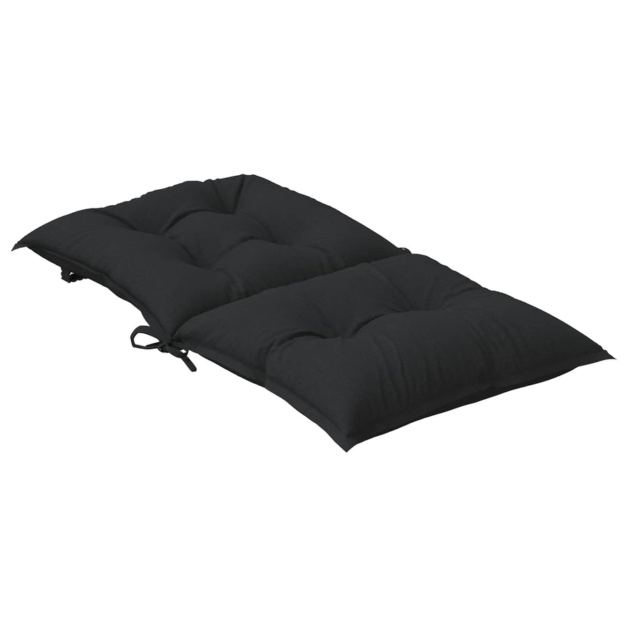 Laagrug Stoelkussens Set 2 pcs Melange Zwart 100 x 50 x 7 cm