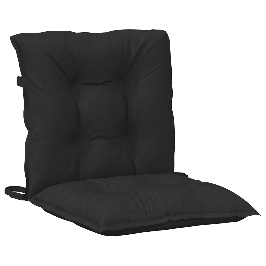 Laagrug Stoelkussens Set 2 pcs Melange Zwart 100 x 50 x 7 cm