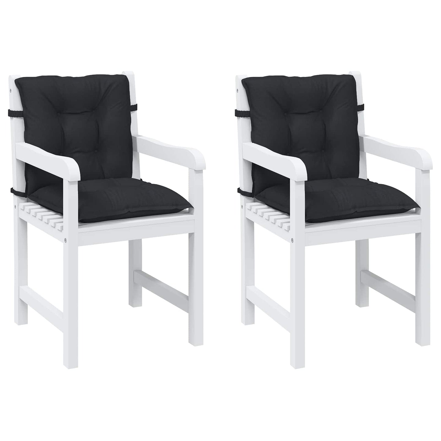Laagrug Stoelkussens Set 2 pcs Melange Zwart 100 x 50 x 7 cm