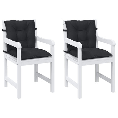 Laagrug Stoelkussens Set 2 pcs Melange Zwart 100 x 50 x 7 cm