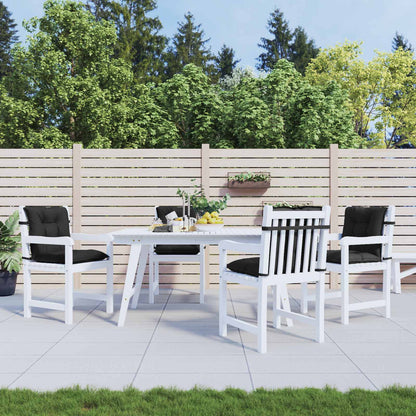 Laagrug Stoelkussens Set 4 pcs Melange Zwart 100 x 50 x 7 cm