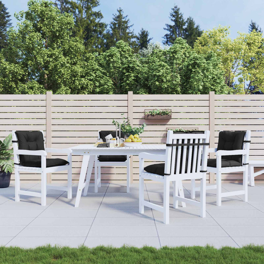 Laagrug Stoelkussens Set 4 pcs Melange Zwart 100 x 50 x 7 cm