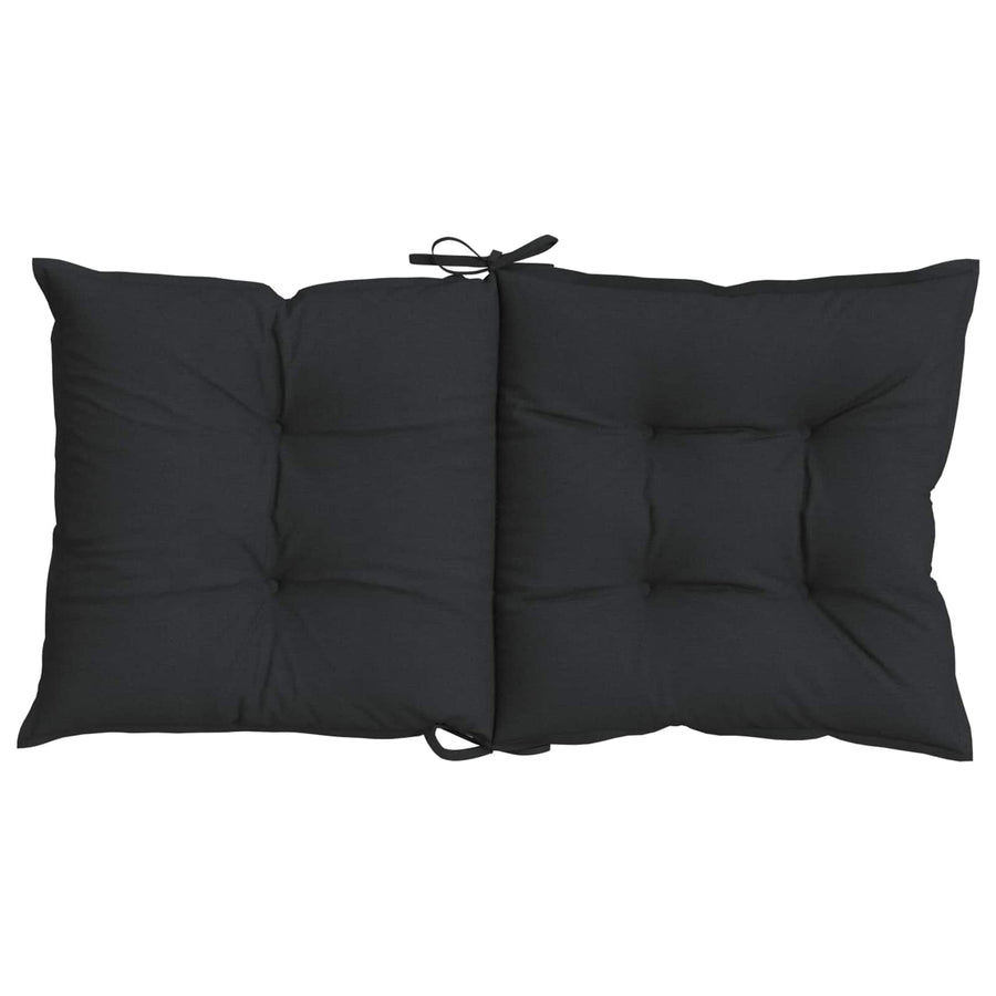 Laagrug Stoelkussens Set 4 pcs Melange Zwart 100 x 50 x 7 cm