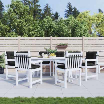 Laagrug Stoelkussens Set 6 pcs Melange Zwart 100 x 50 x 7 cm
