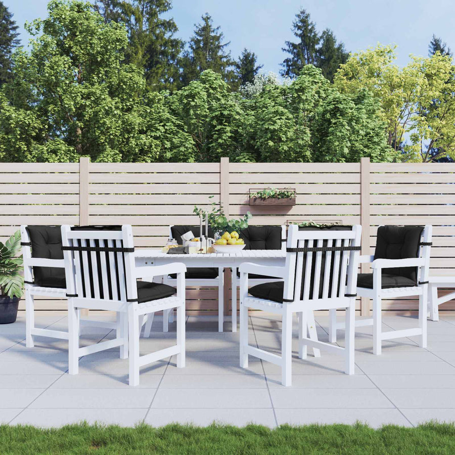 Laagrug Stoelkussens Set 6 pcs Melange Zwart 100 x 50 x 7 cm