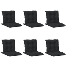 Laagrug Stoelkussens Set 6 pcs Melange Zwart 100 x 50 x 7 cm