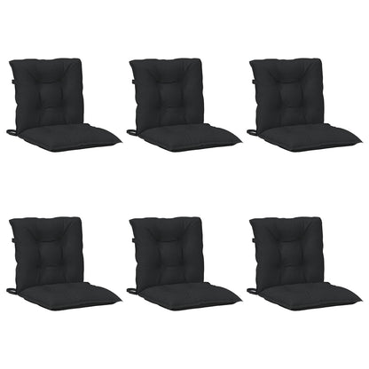 Laagrug Stoelkussens Set 6 pcs Melange Zwart 100 x 50 x 7 cm