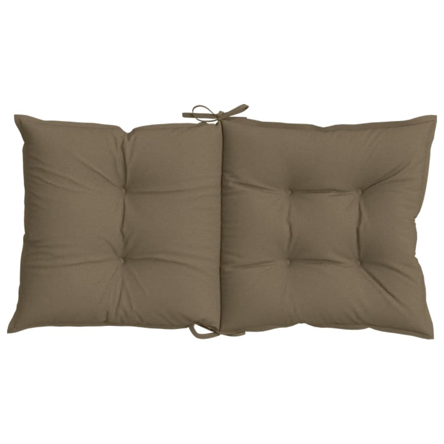 Stoelkussens 2 st lage rug 100x50x7 cm stof gemêleerd taupe
