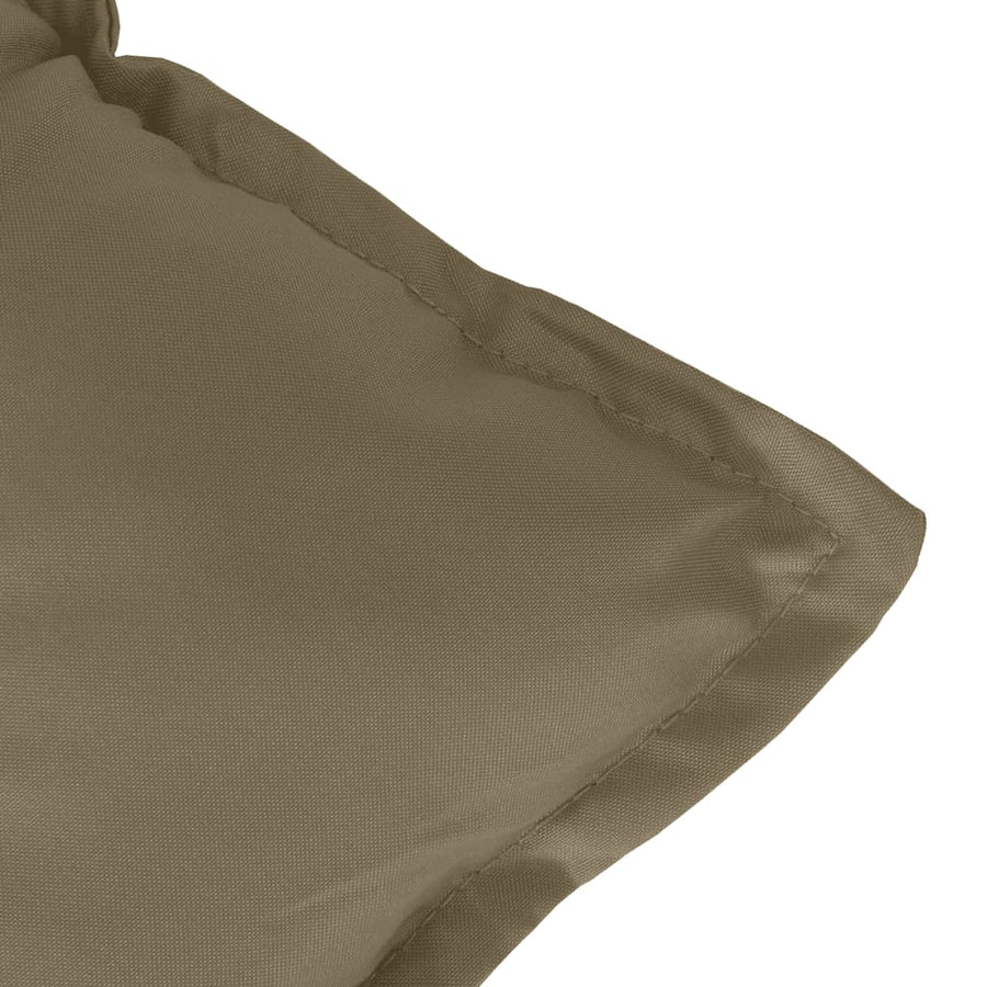 Stoelkussens 2 st lage rug 100x50x7 cm stof gemêleerd taupe