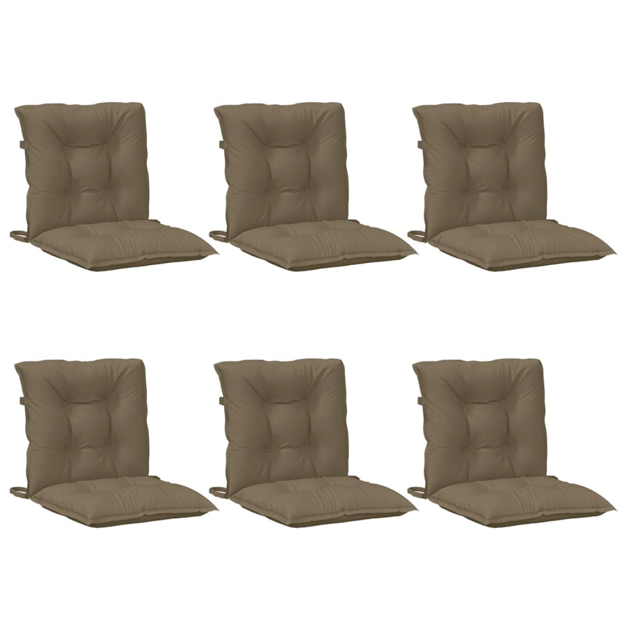 Stoelkussens Lage Rug Stof Gemêleerd Taupe 6