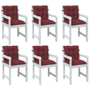 Stoelkussens 6 stuks gemêleerd wijnrood