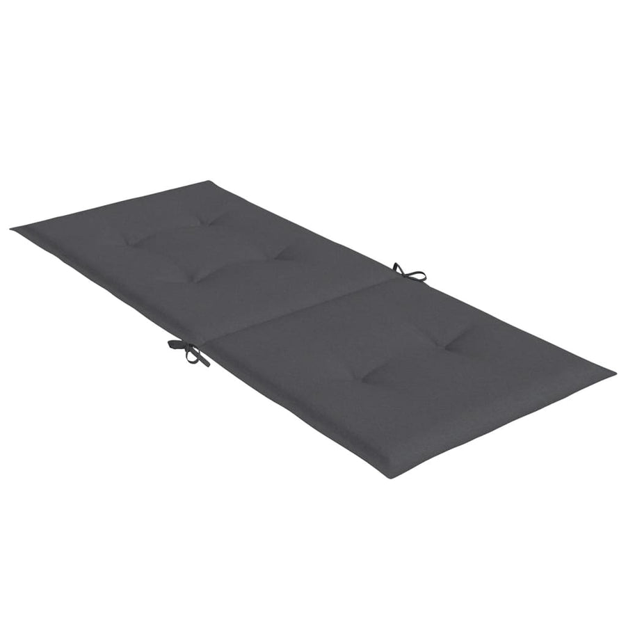 Stoelkussens 6 st hoge rug 120x50x4 cm stof gemêleerd antraciet