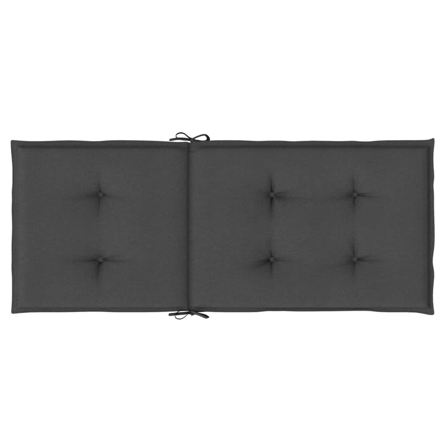 Stoelkussens 6 st hoge rug 120x50x4 cm stof gemêleerd antraciet