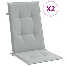 Stoelkussens 2 st hoge rug 120x50x4 cm stof lichtgrijs