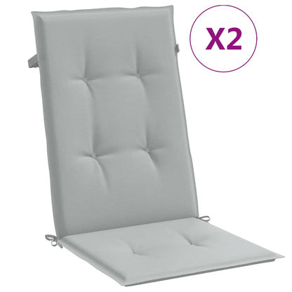 Stoelkussens 2 st hoge rug 120x50x4 cm stof lichtgrijs