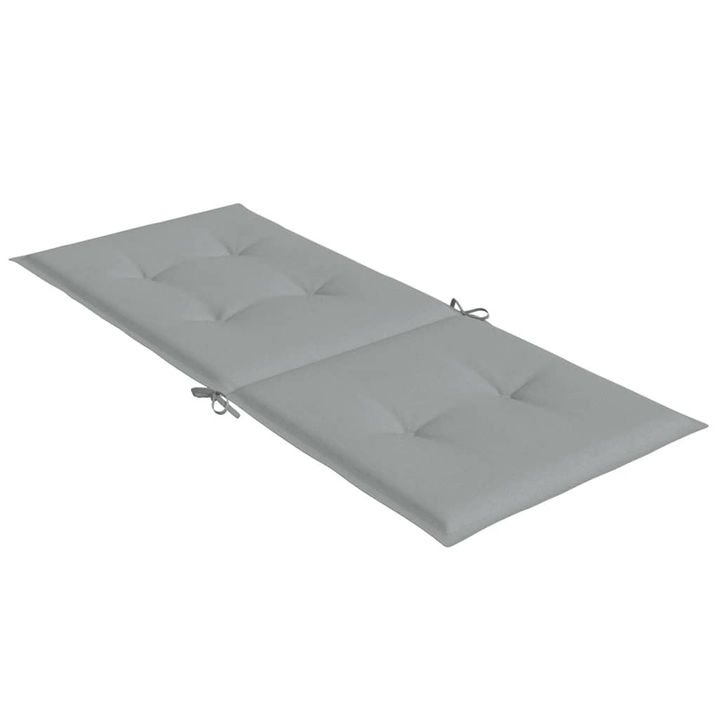 Stoelkussens 2 st hoge rug 120x50x4 cm stof lichtgrijs