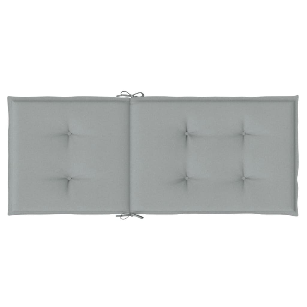 Stoelkussens 2 st hoge rug 120x50x4 cm stof lichtgrijs