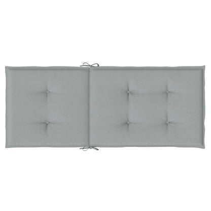 Stoelkussens 2 st hoge rug 120x50x4 cm stof lichtgrijs