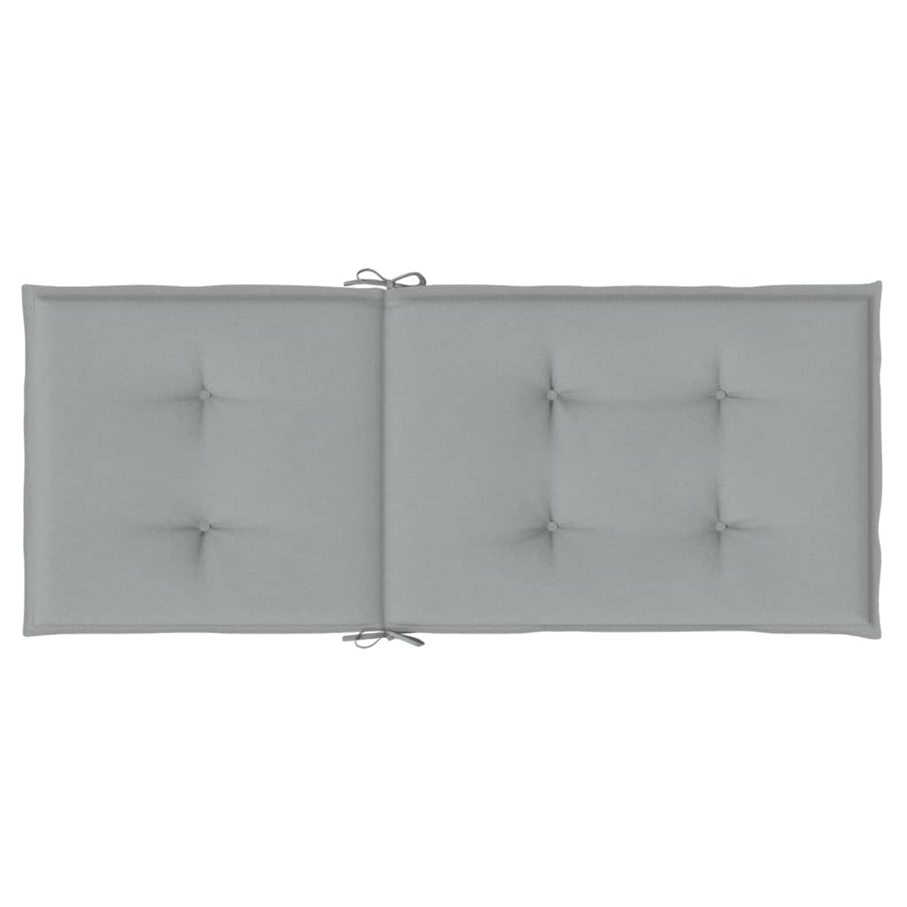 Stoelkussens 4 st hoge rug 120x50x4 cm stof lichtgrijs