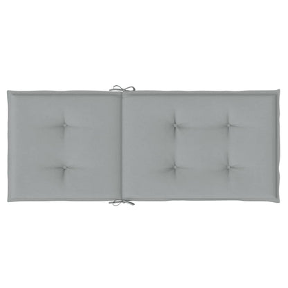 Stoelkussens 4 st hoge rug 120x50x4 cm stof lichtgrijs