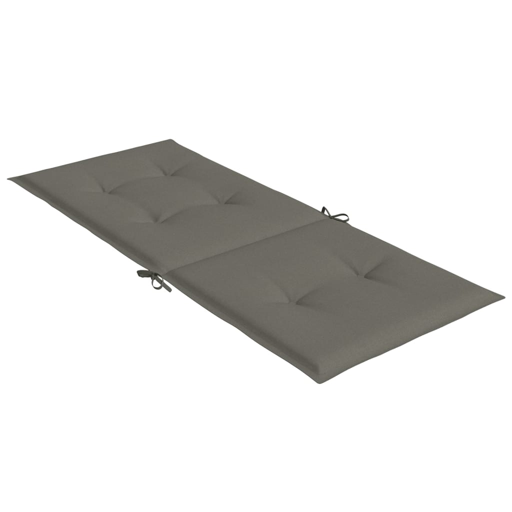 Stoelkussens 2 st hoge rug 120x50x4 cm stof donkergrijs