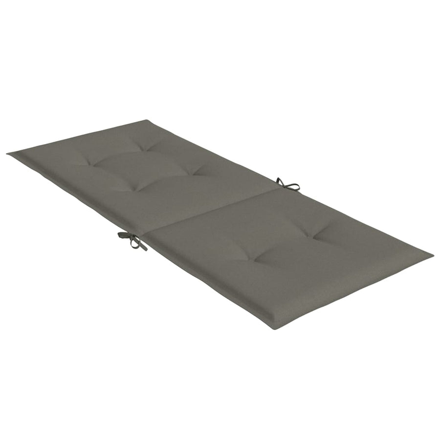 Stoelkussens 2 st hoge rug 120x50x4 cm stof donkergrijs