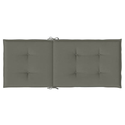 Stoelkussens 2 st hoge rug 120x50x4 cm stof donkergrijs