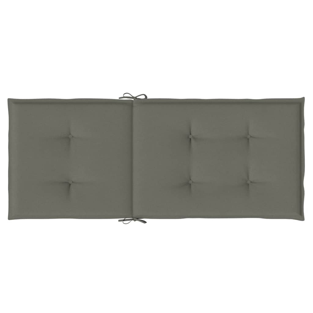Stoelkussens 4 st hoge rug 120x50x4 cm stof donkergrijs