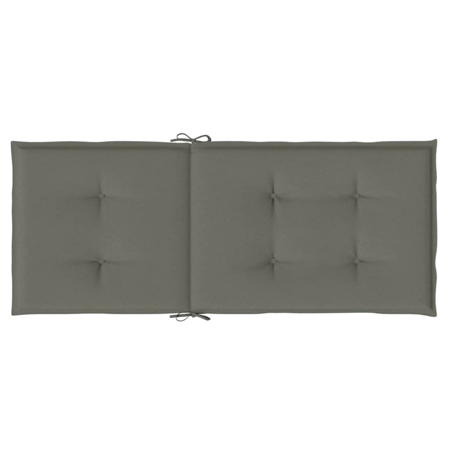 Stoelkussens 4 st hoge rug 120x50x4 cm stof donkergrijs