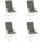 Stoelkussens 4 st hoge rug 120x50x4 cm donkergrijs