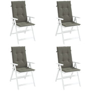 Stoelkussens 4 st hoge rug 120x50x4 cm donkergrijs