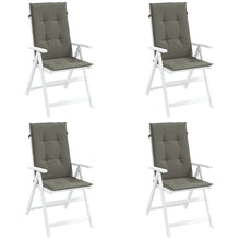 Stoelkussens 4 st hoge rug 120x50x4 cm stof donkergrijs