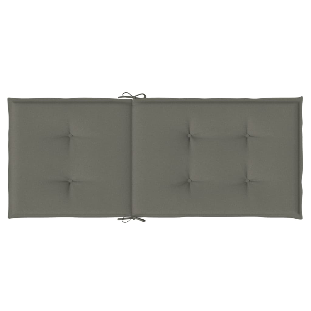 Stoelkussens 6 st hoge rug 120x50x4 cm stof donkergrijs
