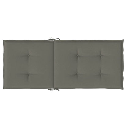 Stoelkussens 6 st hoge rug 120x50x4 cm stof donkergrijs