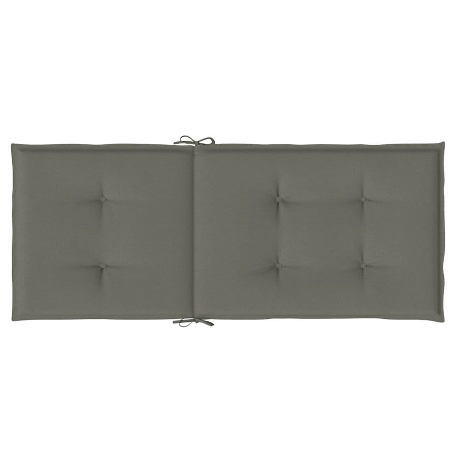 Stoelkussens 6 st hoge rug 120x50x4 cm stof donkergrijs