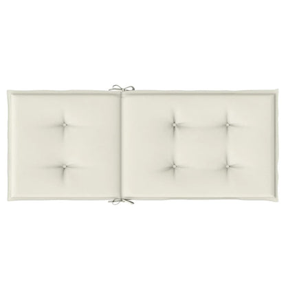 Stoelkussens 2 st hoge rug 120x50x4 cm stof gemêleerd crème