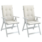 Seat cushions 2 pcs high back 120x50x4 cm fabric mottled cream