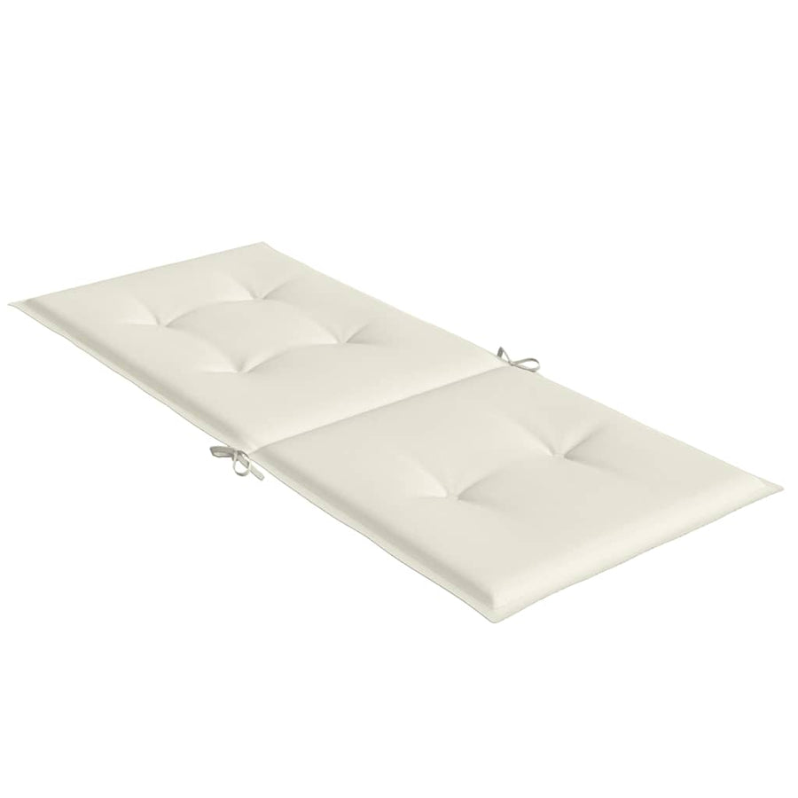 Stoelkussens 4 st hoge rug 120x50x4 cm stof gemêleerd crème