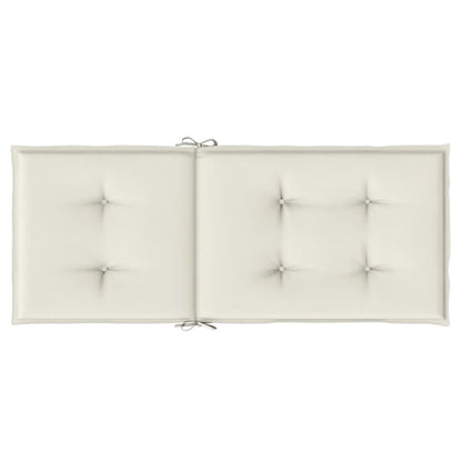 Stoelkussens 4 st hoge rug 120x50x4 cm stof gemêleerd crème