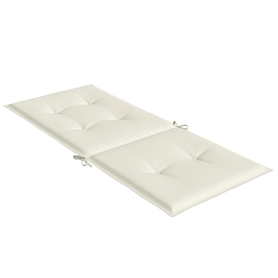 Stoelkussens 6 st hoge rug 120x50x4 cm stof gemêleerd crème