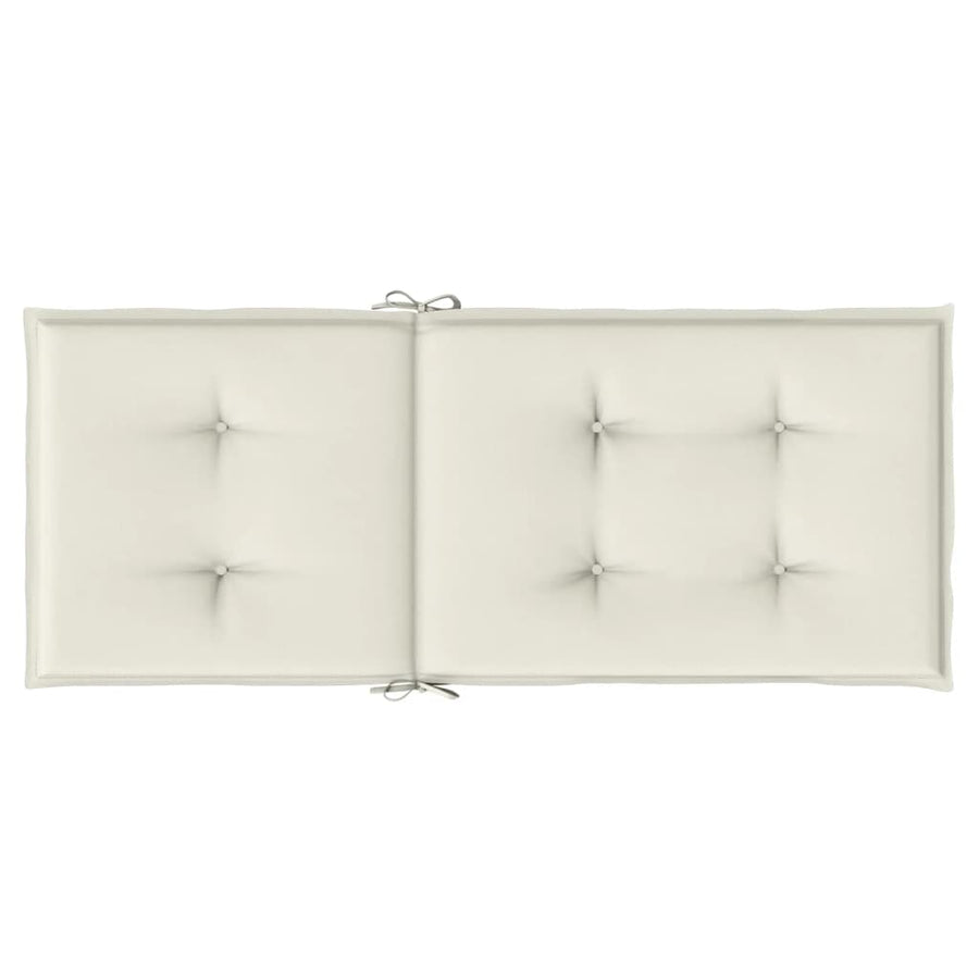 Stoelkussens 6 st hoge rug 120x50x4 cm stof gemêleerd crème