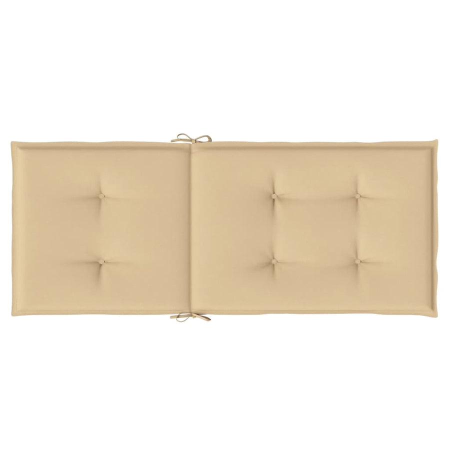 Stoelkussens 2 st hoge rug 120x50x4 cm stof gemêleerd beige