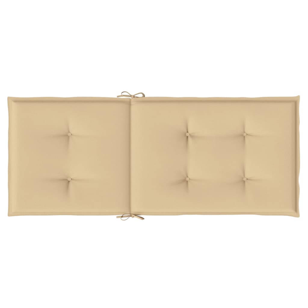 Stoelkussens 4 st hoge rug 120x50x4 cm stof gemêleerd beige