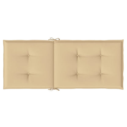 Stoelkussens 4 st hoge rug 120x50x4 cm stof gemêleerd beige